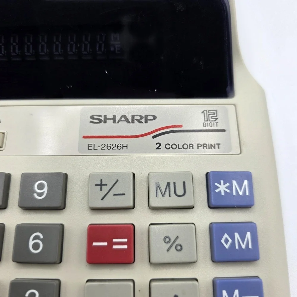 Sharp EL-2626hH 12 Digit Print/Display Calculator Vintage Calculator NO CORD